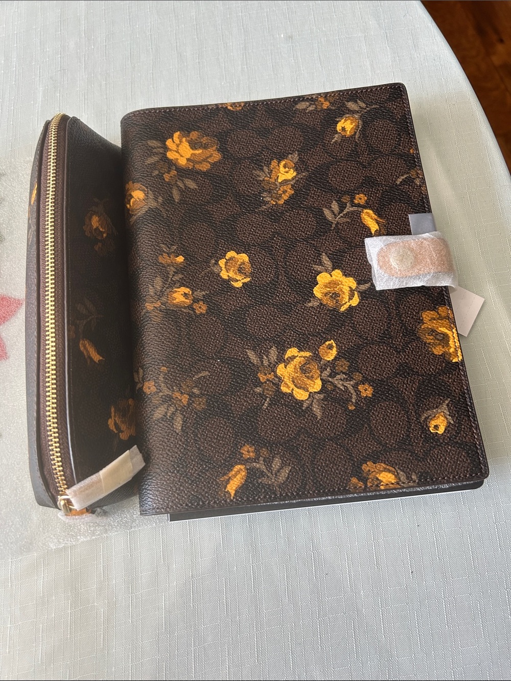 Coach Floral Brown and Yellow notebook
